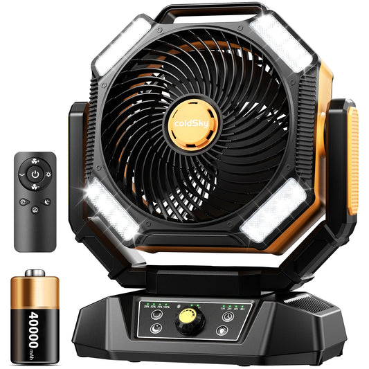 SKYTOO 20000mAh Camping Fan With 4 LED Lanterns For Outdoor Camping 8 Speeds