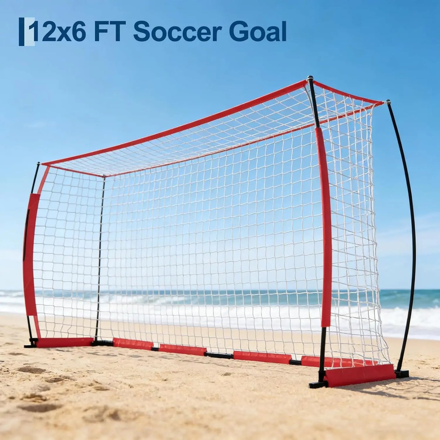 HiMISS Heavy Duty Steel Soccer Goal Foldable With Fiberglass Poles