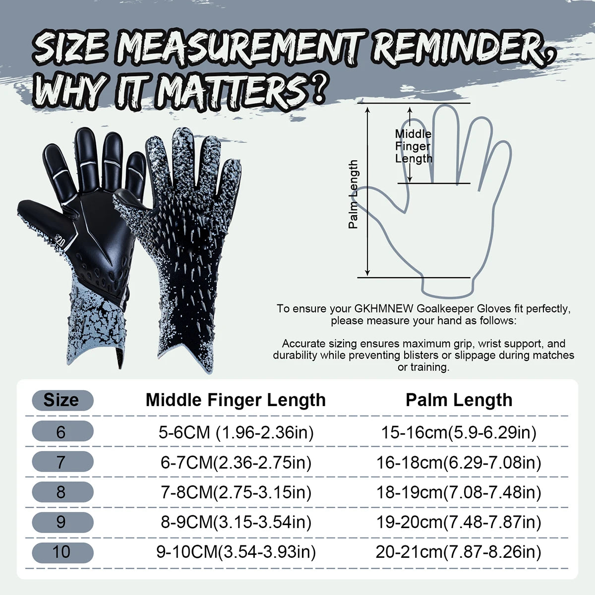 GKHMNEW CN Soccer Goalie Gloves With Enhanced Latex Palm