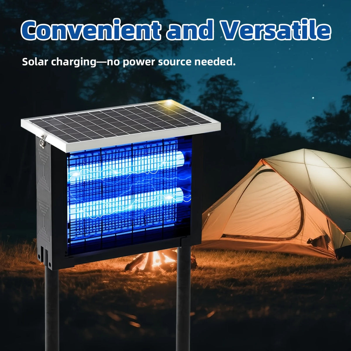 Powerful Solar Bug Zapper Outdoor Mosquito Trap for Large Yards