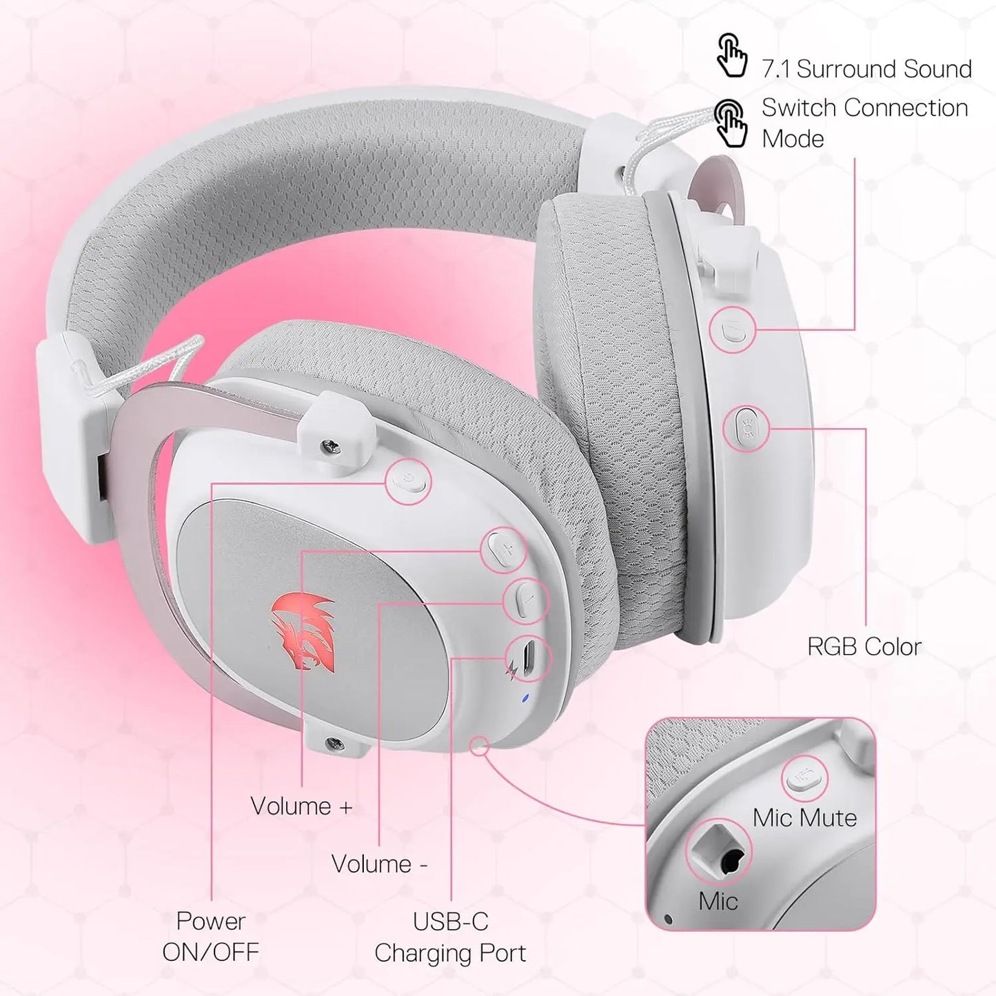 Redragon H510 Pro RGB Gaming Headset 7.1 Surround Sound