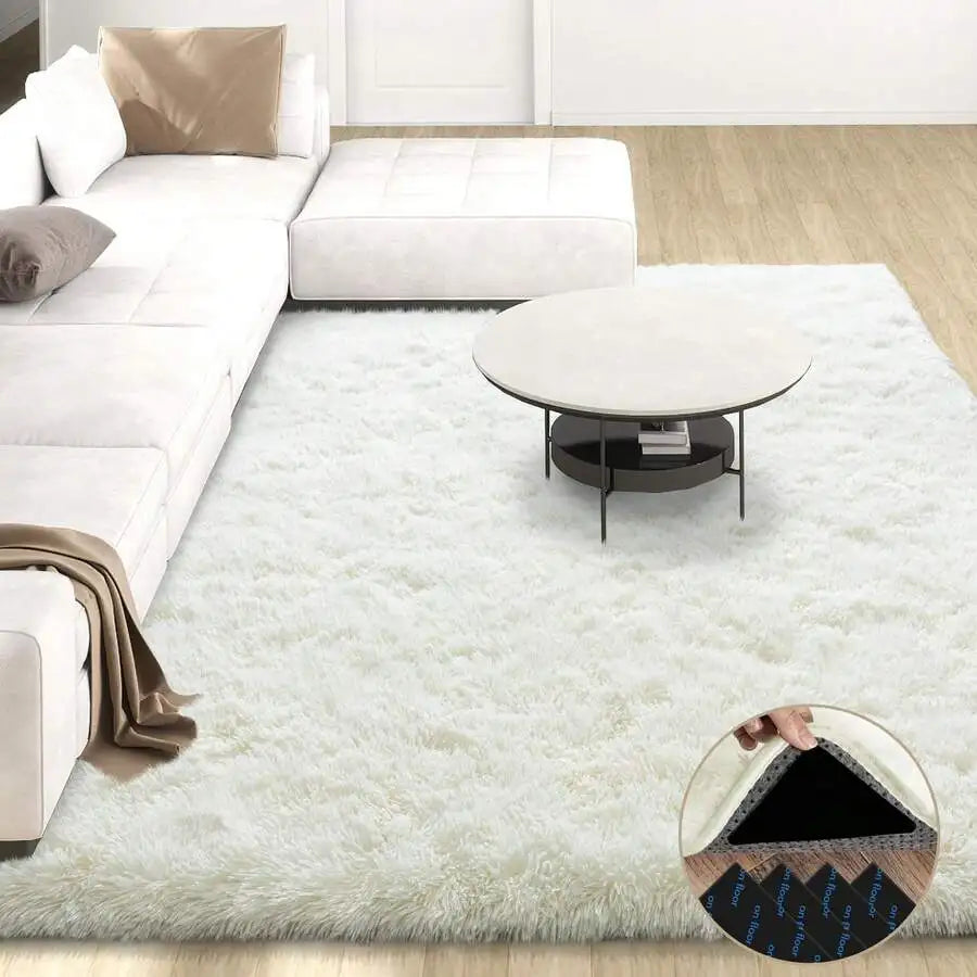 Soft Shag Rugs For Bedroom,  Living Room, Luxury Modern Plush Carpet Girls Boys Room Dorm Indoor Home Decor