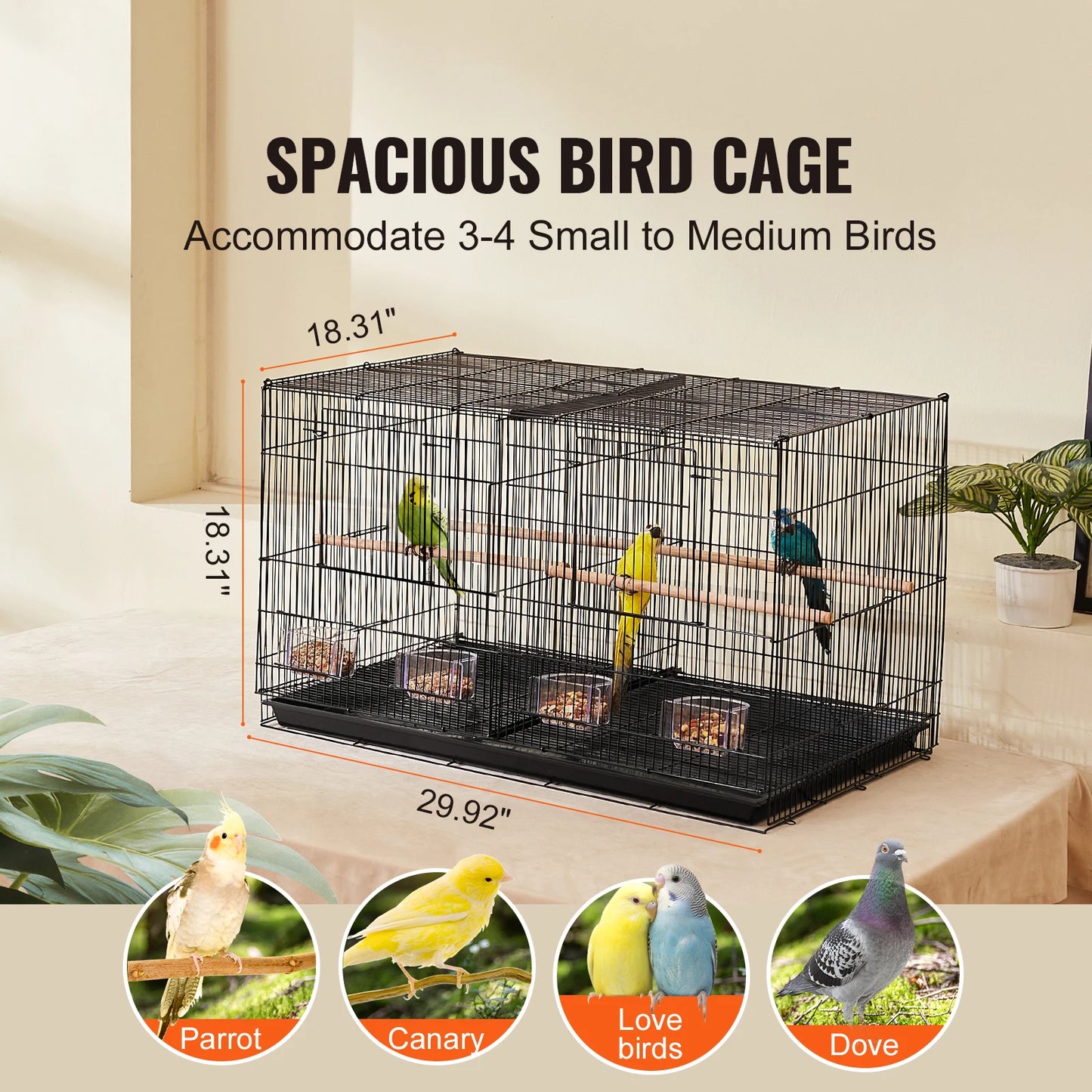SucceBuy Flight Bird Cage Stackable Divider With Handle For Birds