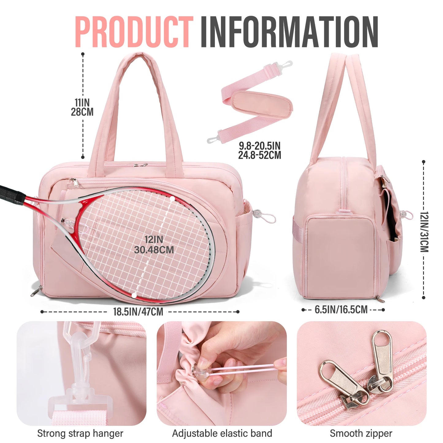 Tennis Gym Bag For Women With Shoe Compartment