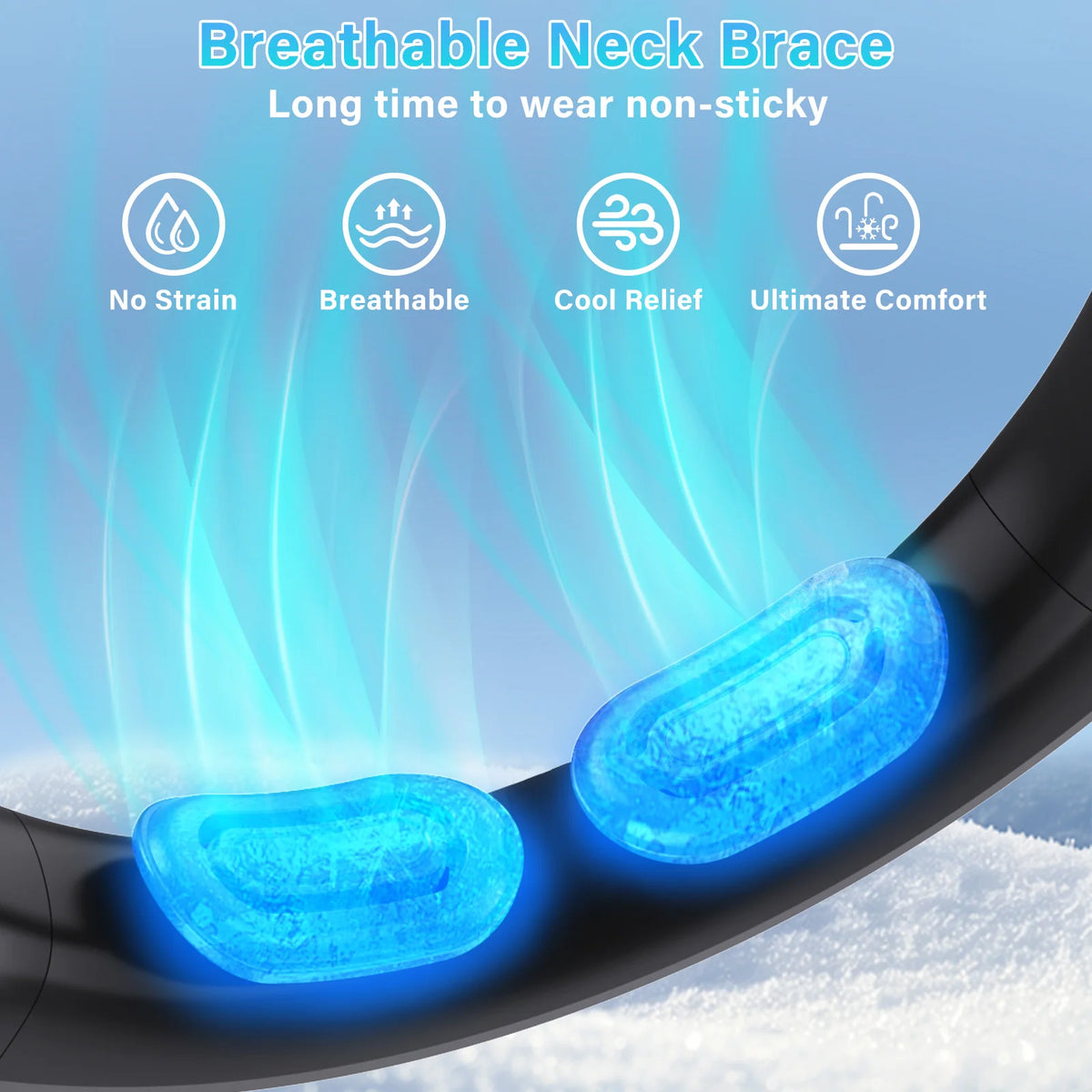 2PCS Portable Neck Fan with 5-Speed Silent Bladeless Design, Long-Lasting USB Rechargeable Cooling Device—Essential for Indoor and Outdoor Office Work, Reading, Sports, and Leisure.