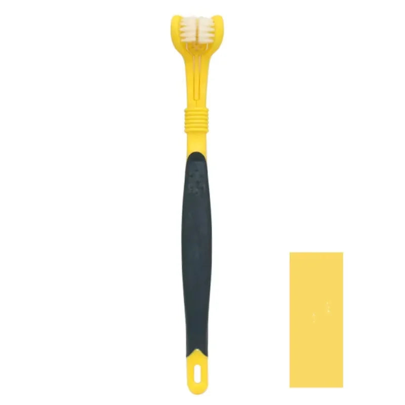 Three-Sided Plastic Pet Toothbrush For Dog And Cat Dental Care