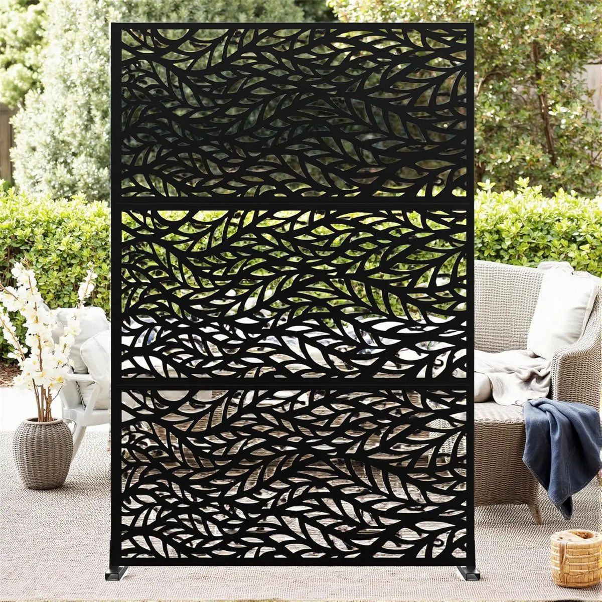 Twister.Ck Decorative Metal Garden Privacy Screen Outdoor Divider Panel