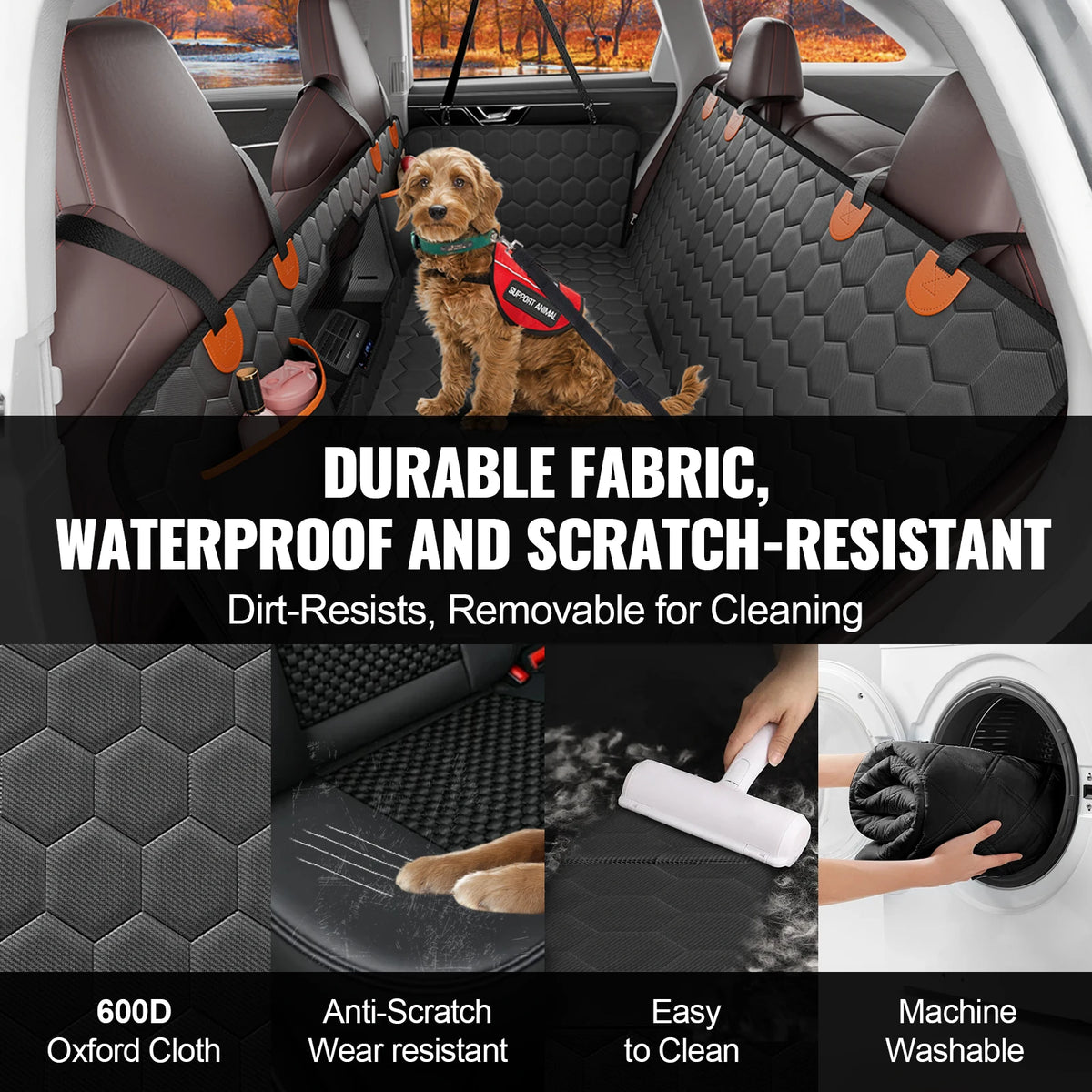 SucceBuy Back Seat Extender Dog Car Seat Cover For Pets