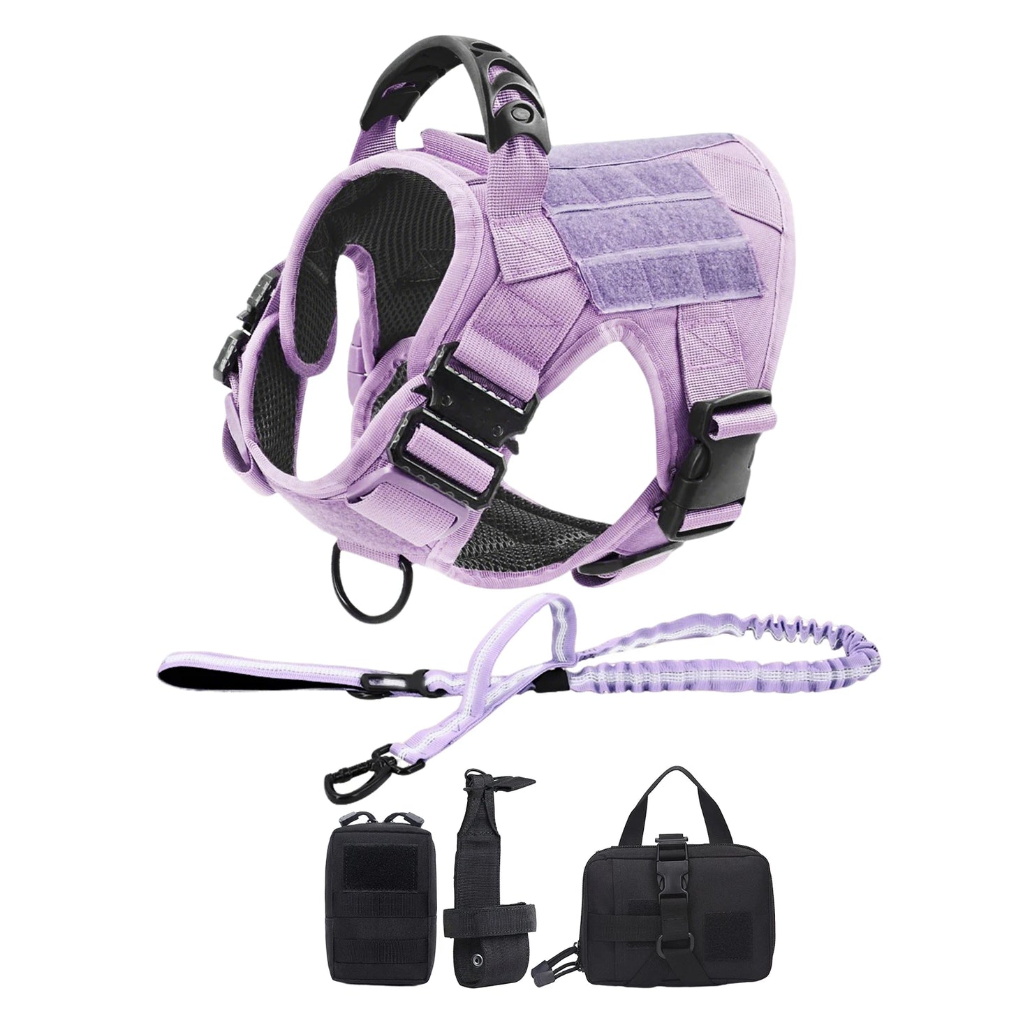 Military Camouflage Dog Harness With Leash For Training