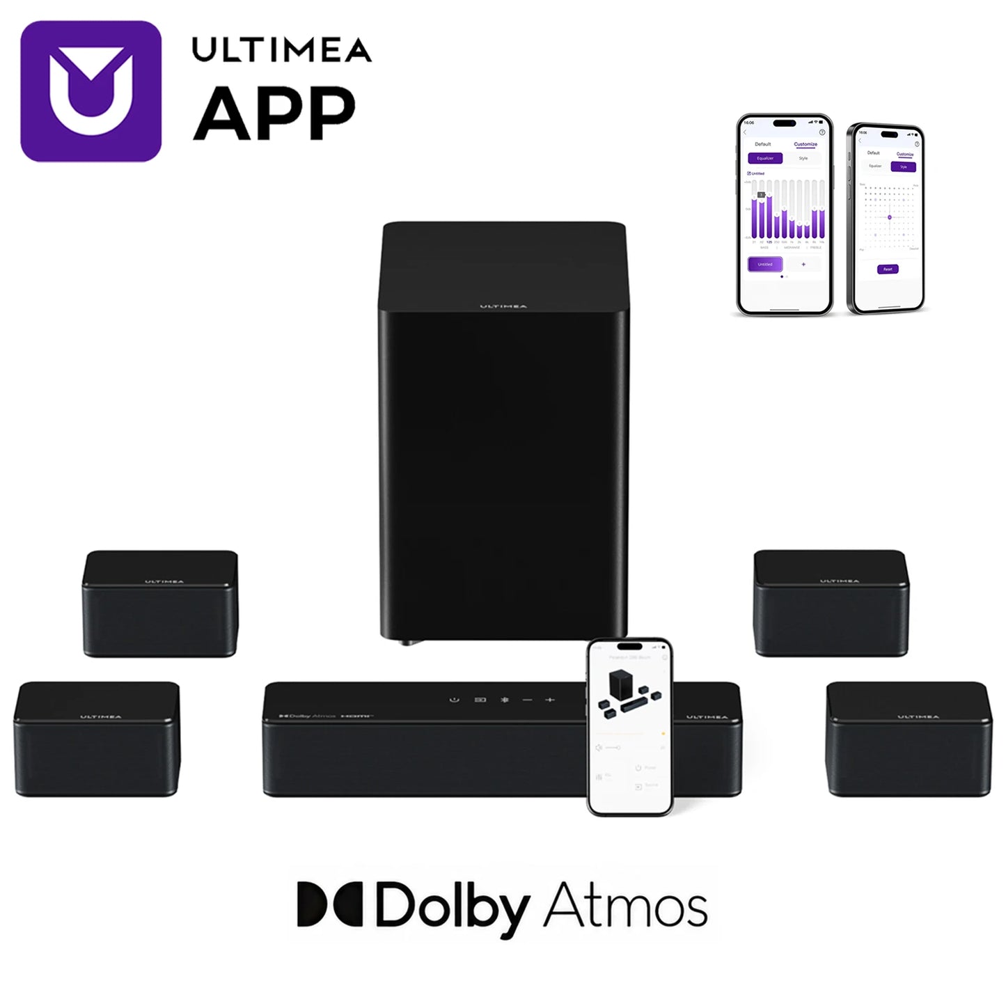 ULTIMEA Poseidon D80 Surround Soundbar With Dolby Atmos Wireless Subwoofer