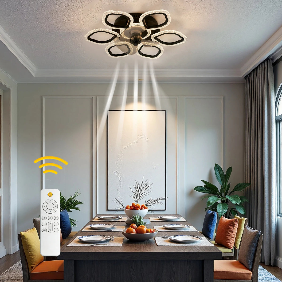 Ceiling Fan Light With Remote Control And Stepless Dimming