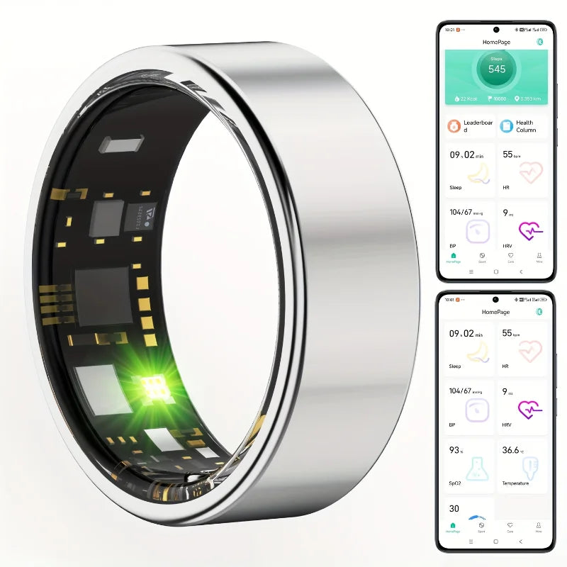 Odelettevcy Smart Ring Fitness Tracker Sleep Monitoring Pedometer Waterproof