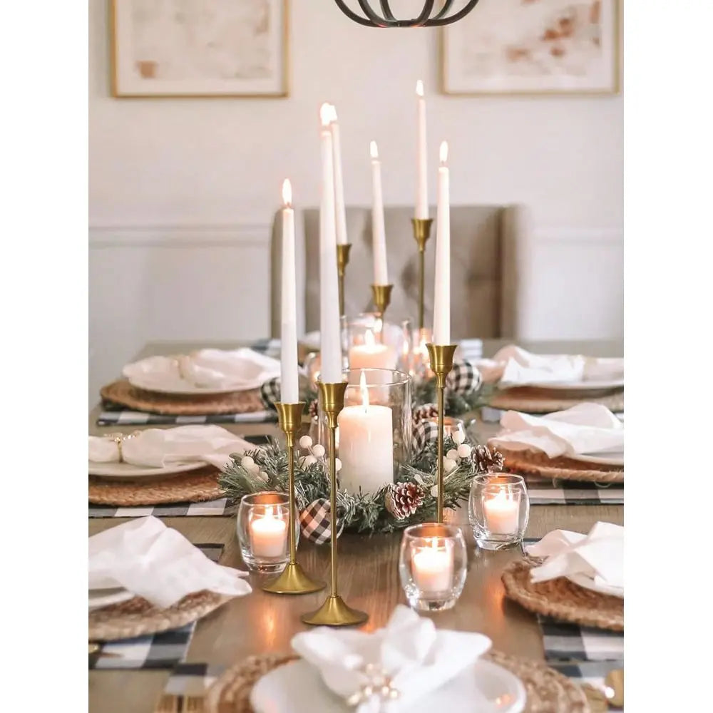 Golden Metal Decorative Candle Holder Stand Antique Brass