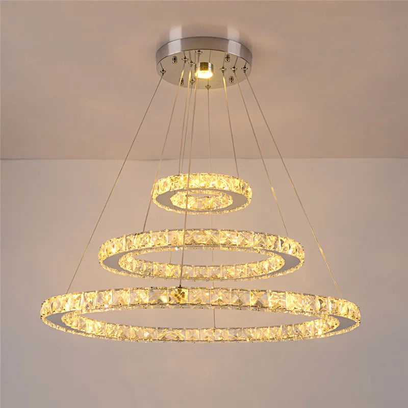 GreeLustr Crystal Modern Pendant Light Chandelier DIY Dimmable