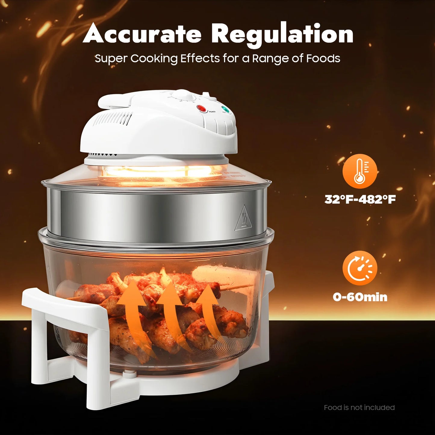 Visual Air Fryer 110V Oil Free Cooker With 360 Degree