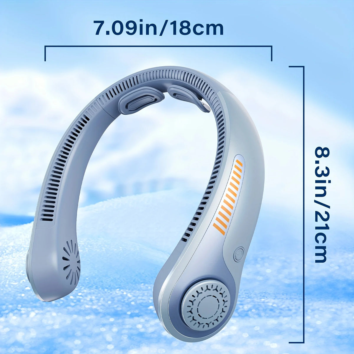 2PCS Portable Neck Fan with 5-Speed Silent Bladeless Design, Long-Lasting USB Rechargeable Cooling Device—Essential for Indoor and Outdoor Office Work, Reading, Sports, and Leisure.