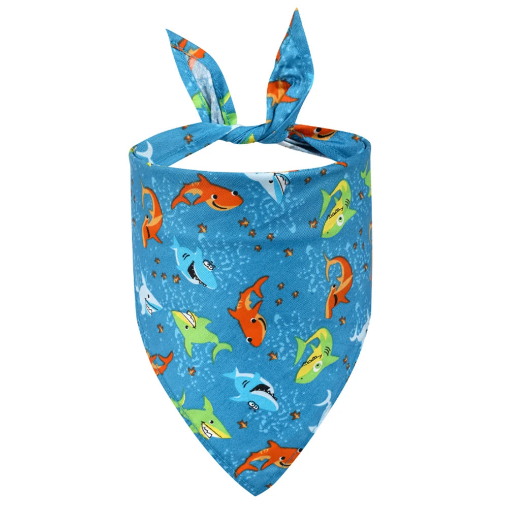 Fruit Floral Dog Bandana Adjustable Washable Soft Kerchief For Dogs