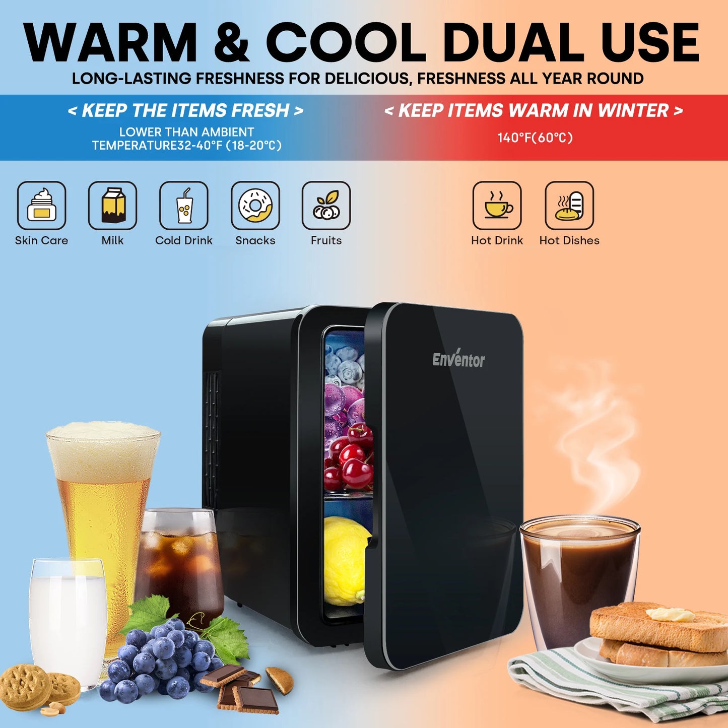 Mini Car Skincare Fridge Portable Thermoelectric Cooler Warmer