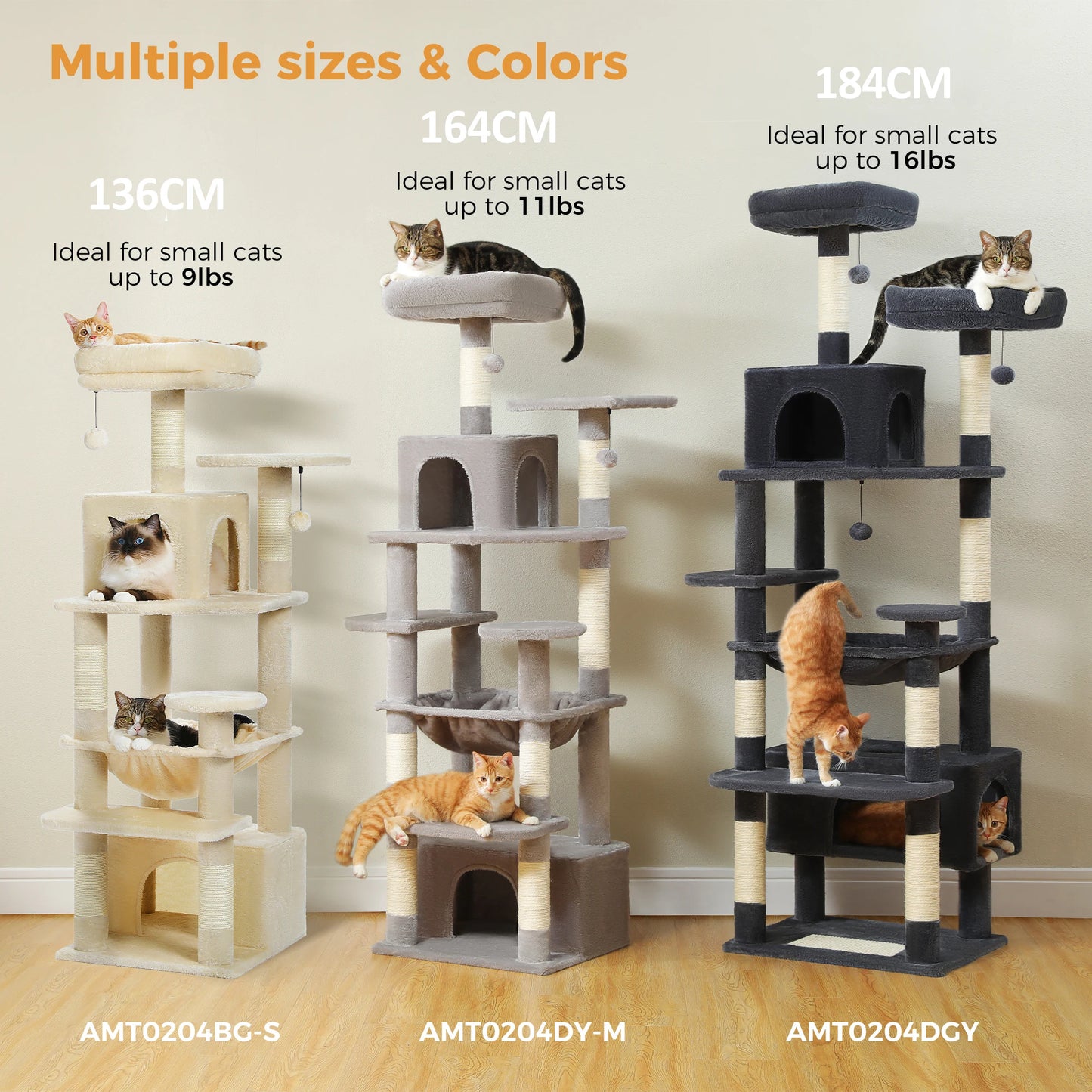 PAWZ Road Cat Tree And Tower For Indoor Cats With Scratching Posts