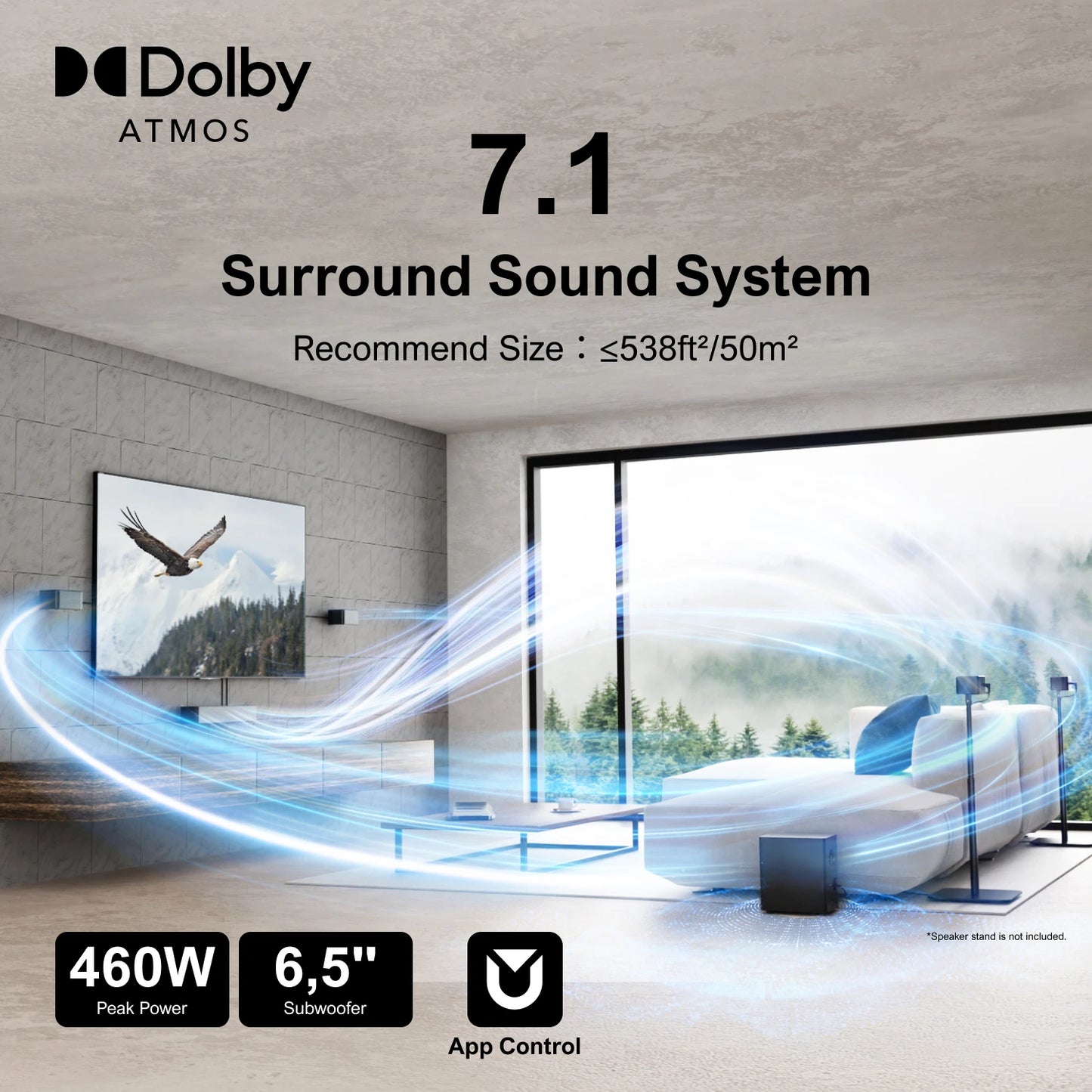 ULTIMEA Poseidon D80 Surround Soundbar With Dolby Atmos Wireless Subwoofer