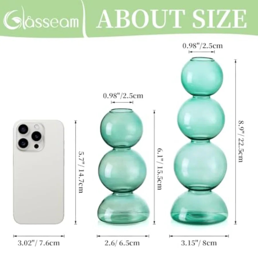 Glassseam Decorative Round Flower Vase for Modern Aesthetic Home Display