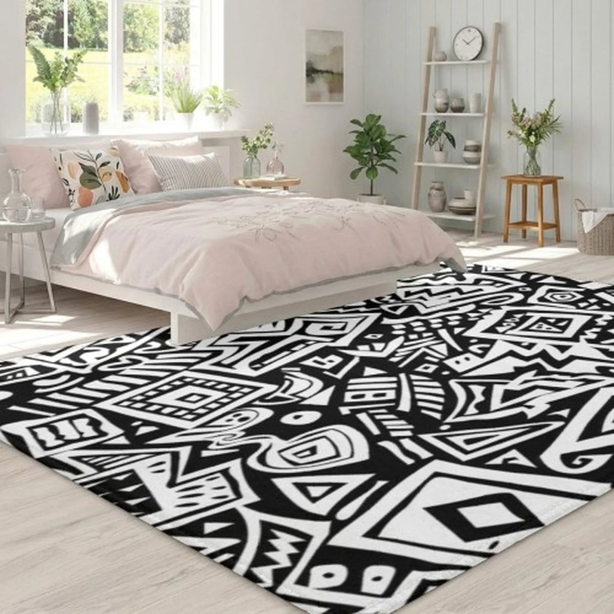 Modern Abstract Wool Carpet, Tufted Carpet, Luxurious Beige-Blue Area Rug, Minimalist Living Room Carpet, Soft Plush Bedroom Carpet, Modern Carpet.