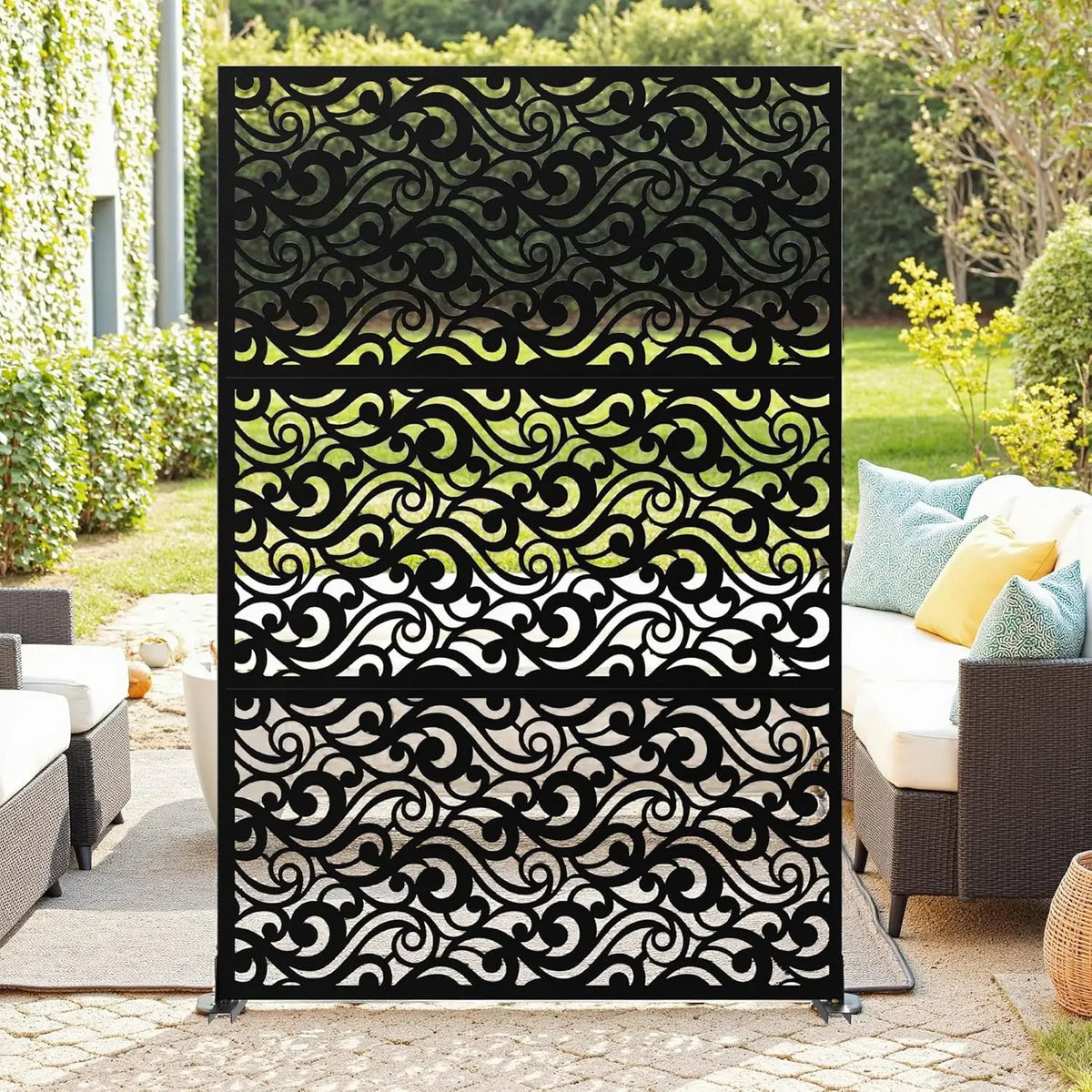 Twister.Ck Decorative Metal Garden Privacy Screen Outdoor Divider Panel