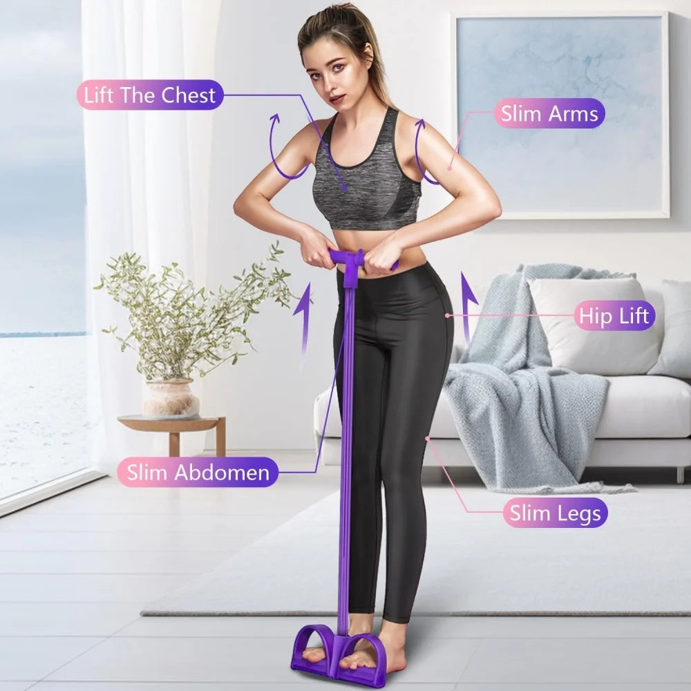 21 Fitness Resistance Bands Pedal Exerciser 4 Tube Set