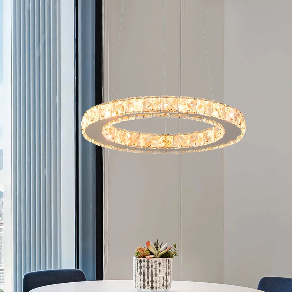 GreeLustr Crystal Modern Pendant Light Chandelier DIY Dimmable
