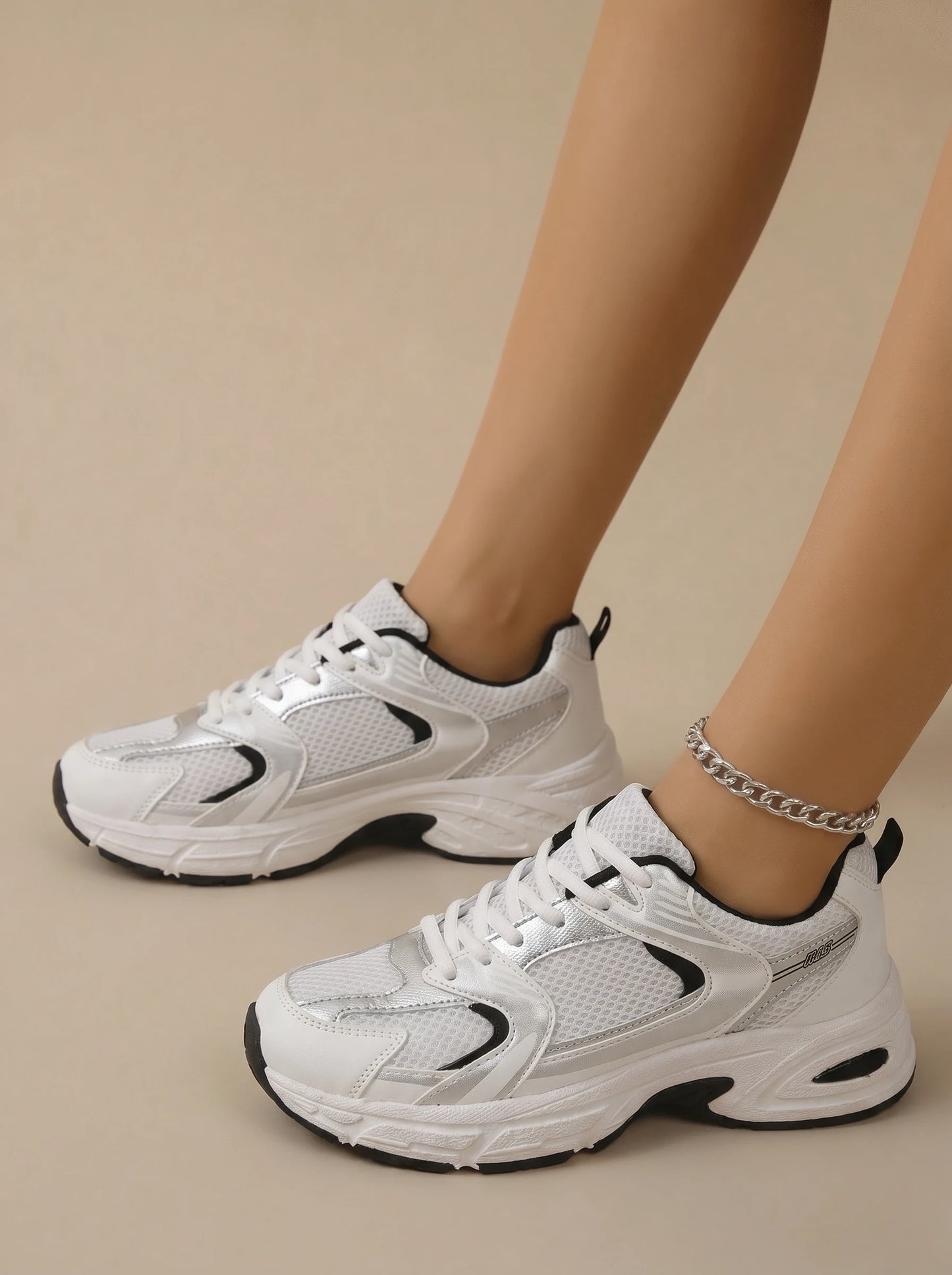 Women's Retro Dad Shoes Breathable Mesh Platform Sneakers Lace Up