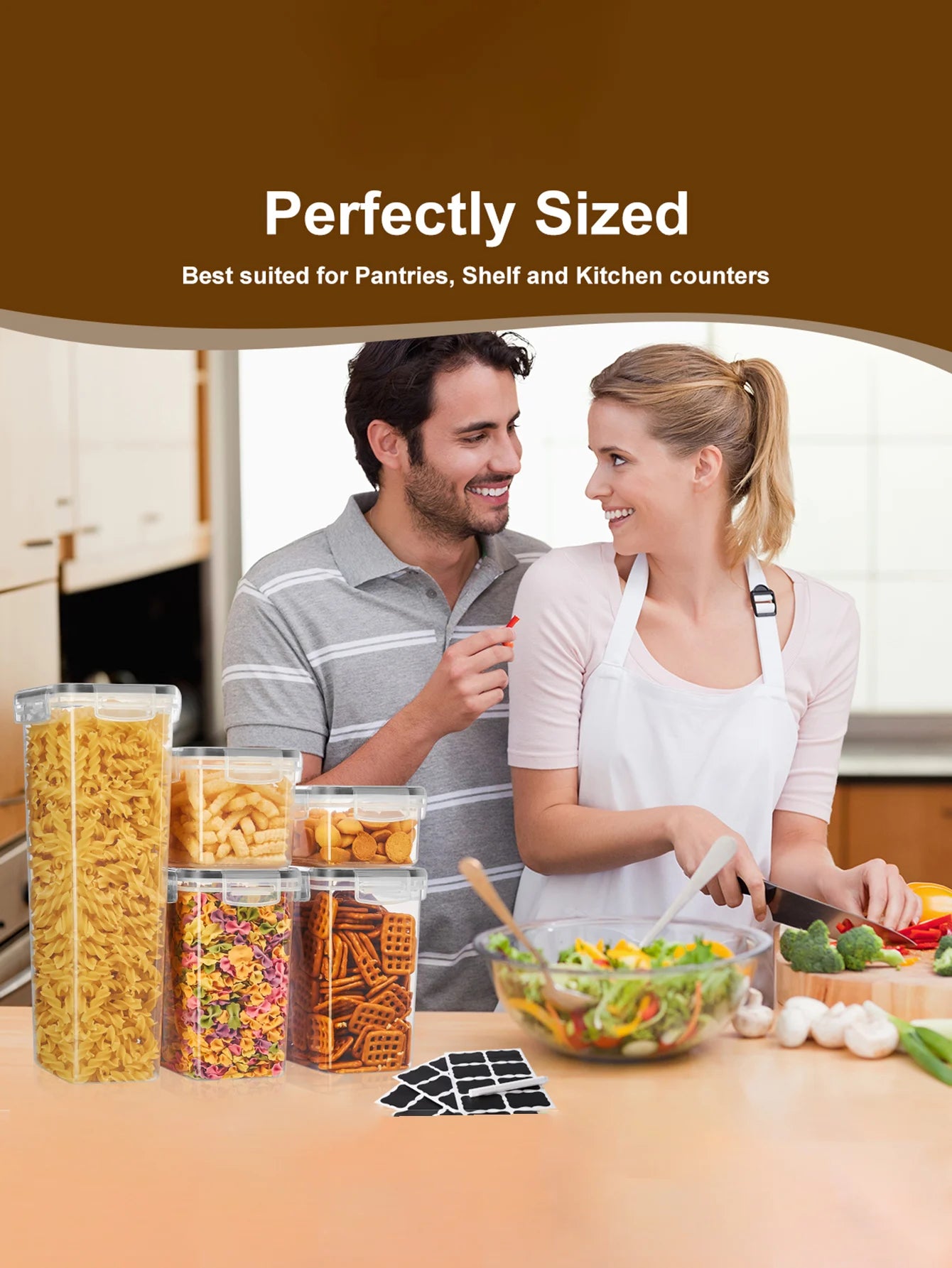 Sealed Food Storage Containers With Lids For Pantry Dry Goods