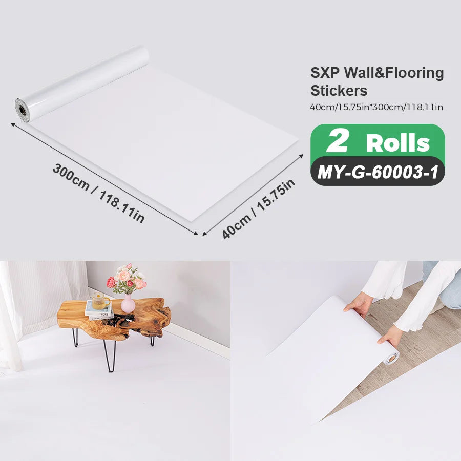 Two Rolls Self-Adhesive Wall And Floor Sticker Wood Grain Marble Design
