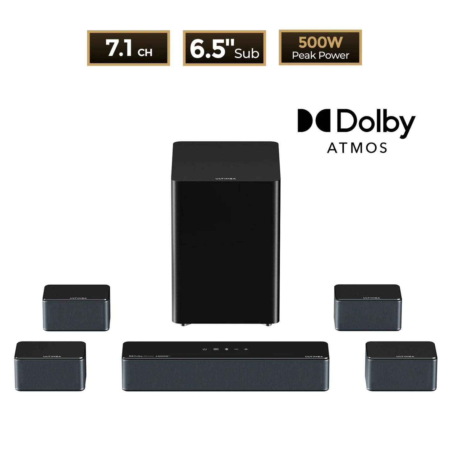 ULTIMEA Poseidon D80 Surround Soundbar With Dolby Atmos Wireless Subwoofer