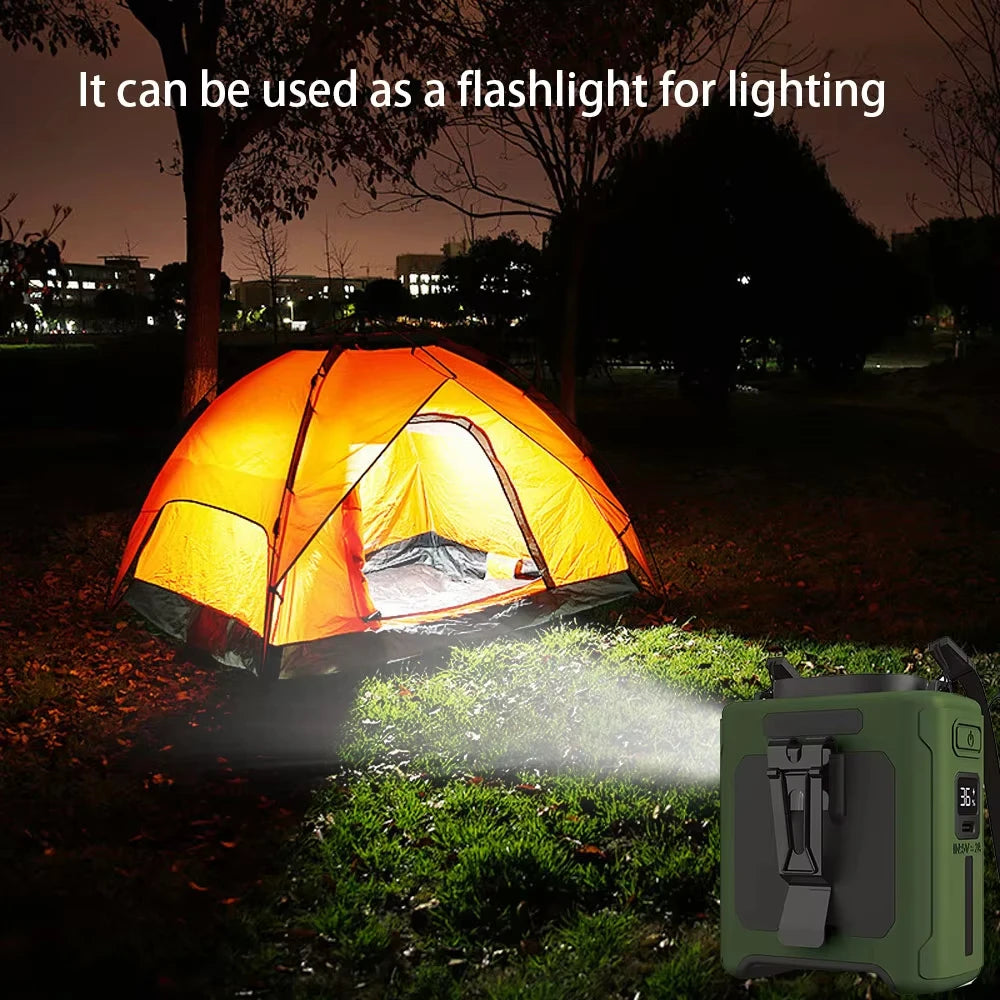 10000mAh Portable Neck Worn Fan With LED Light Power Bank