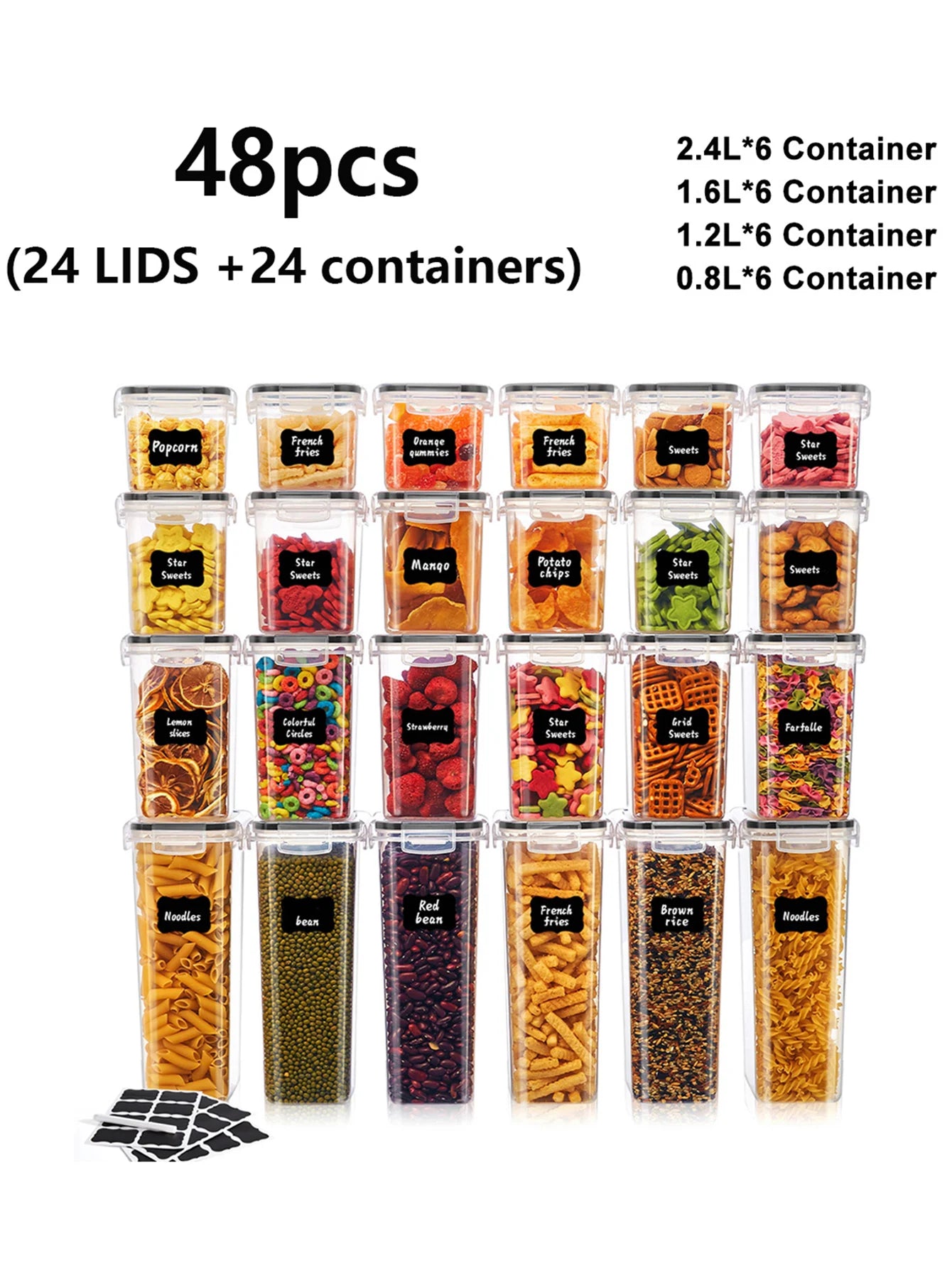 Airtight Food Storage Containers With Lids Pack Of 24 And 48