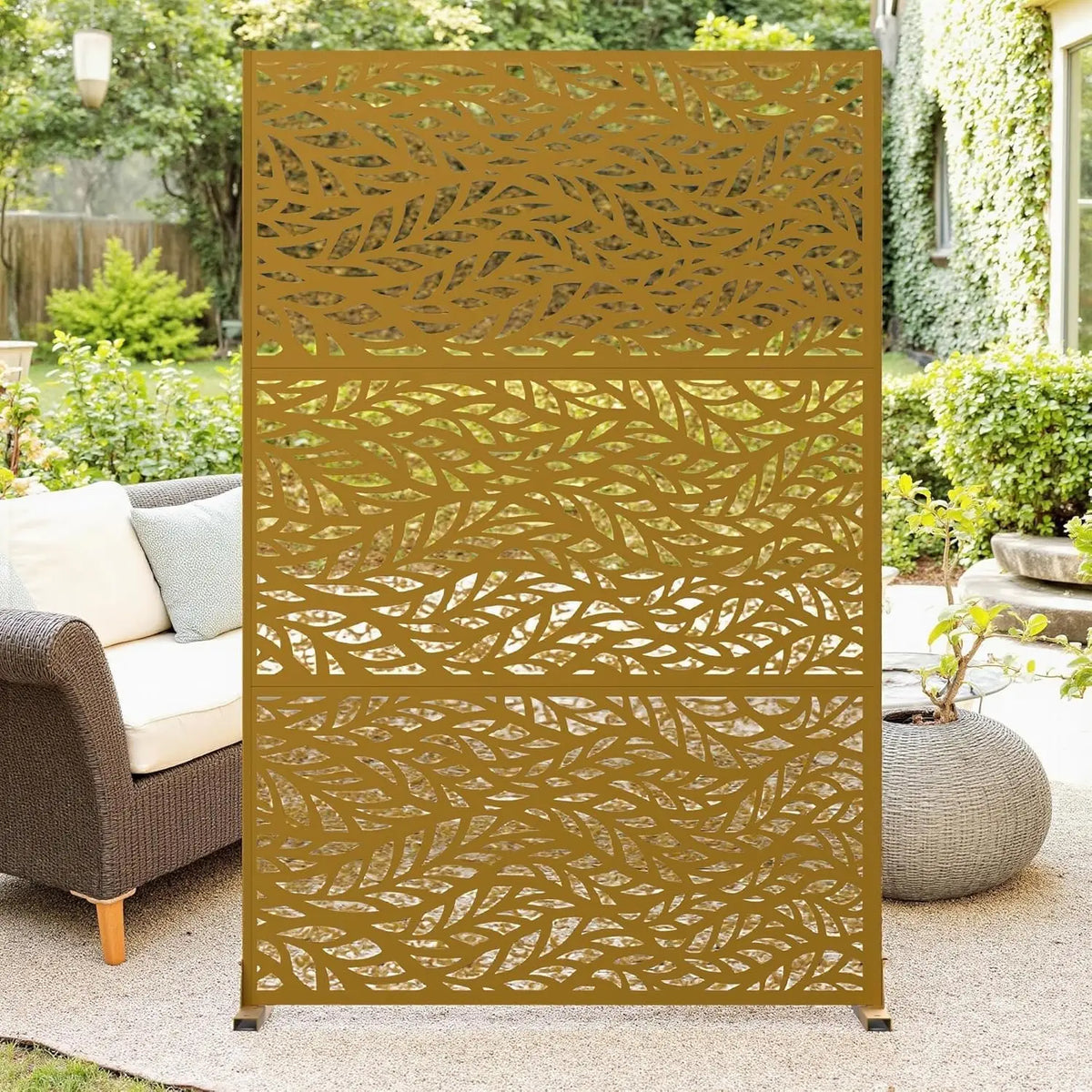 Twister.Ck Decorative Metal Garden Privacy Screen Outdoor Divider Panel